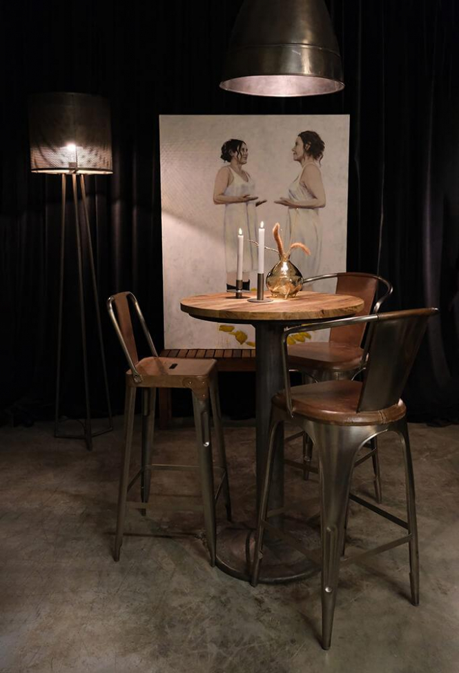 Sgabello 'Cope' - Seduta in pelle