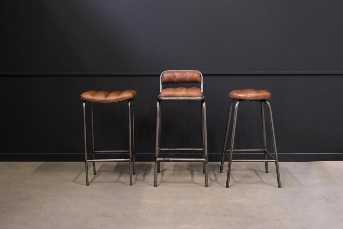 Sgabello 'Brooke' - Pelle