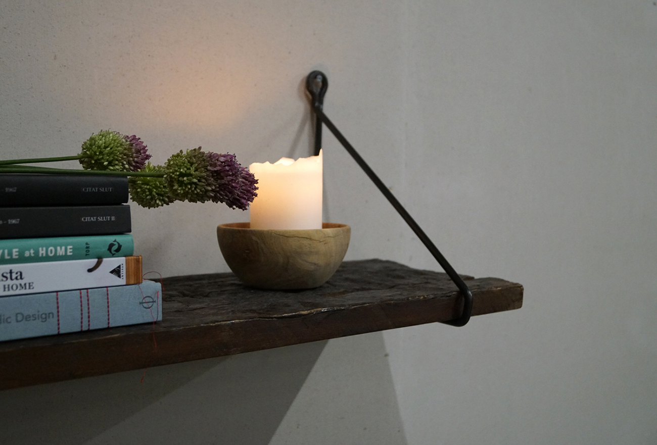 Mensola 'Adel' Vintage - Legno/Ottone