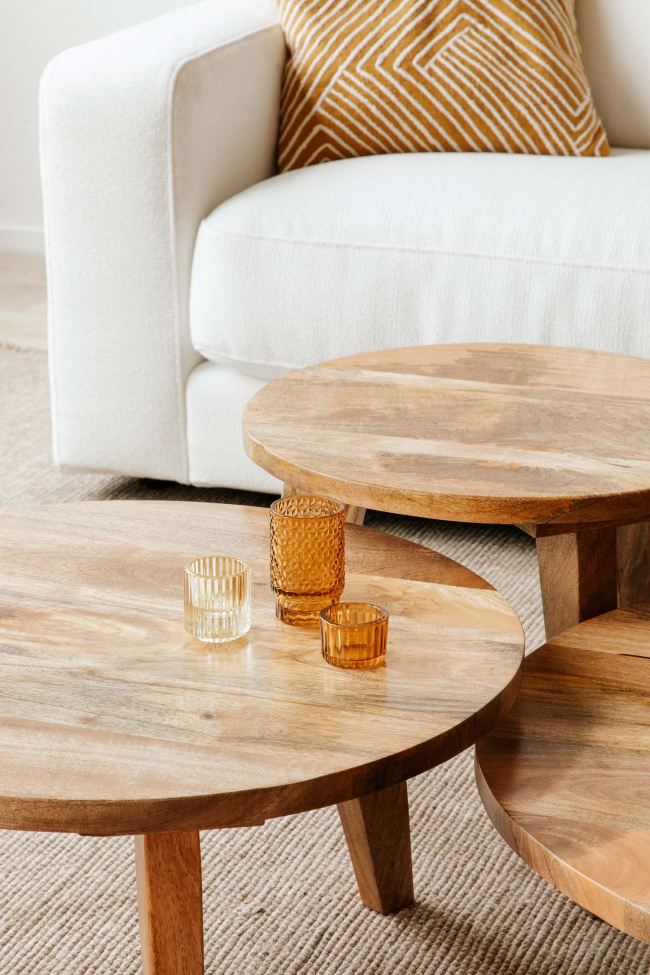 Tavolino Vintage Rotondo 65cm - Naturale