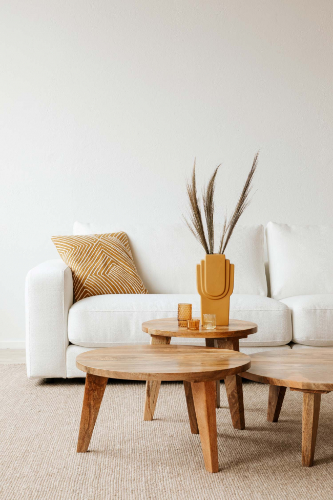 Tavolino 'Vintage' Rotondo 50cm - Naturale