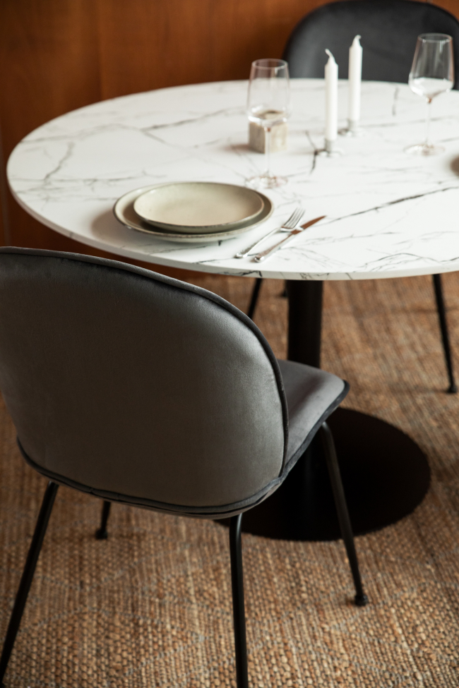 Sedia 'Lux' - Grigio/Nero