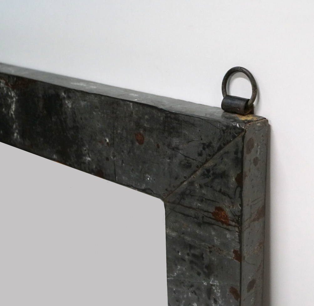 Specchio con cornice in ferro Vintage - Grigio