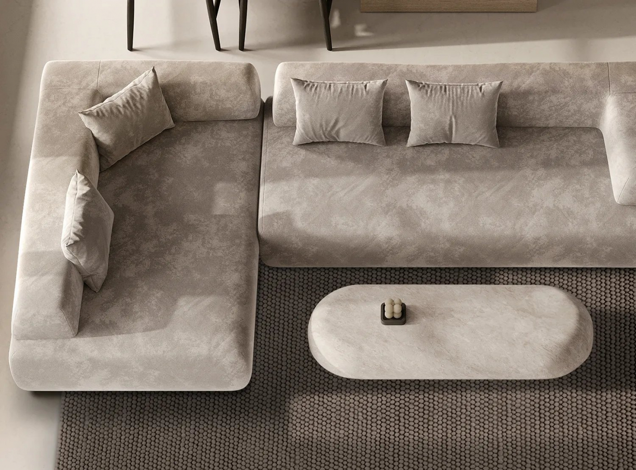 Tappeto in lana 'Avafors Wool Bubble' 240x240cm - Marrone