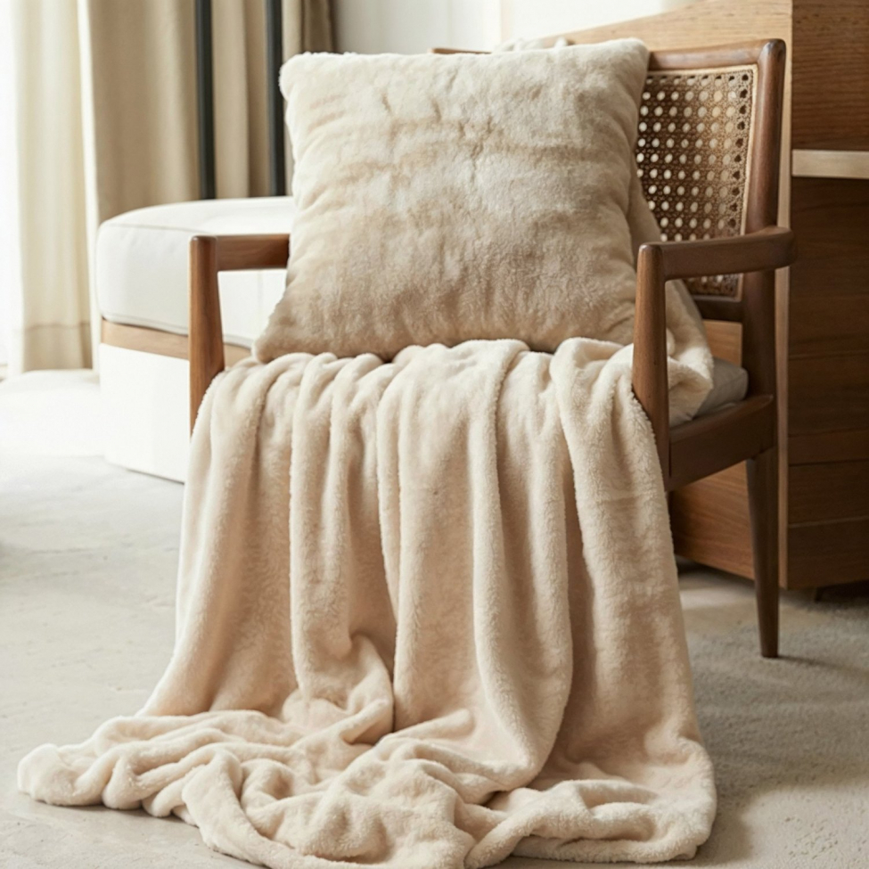 Coperta 'Aranga Super Soft Throw' 130x170cm - Beige