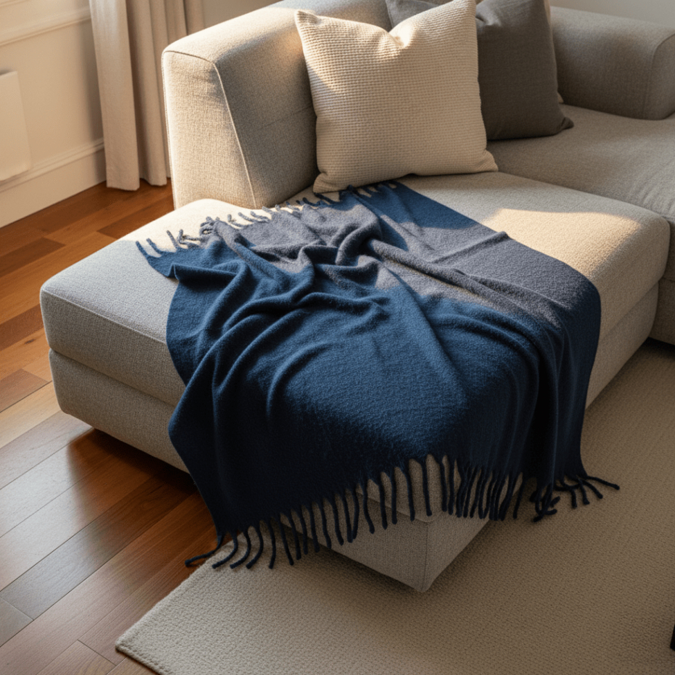 Plaid 'Samantha' 130x170cm - Blu navy