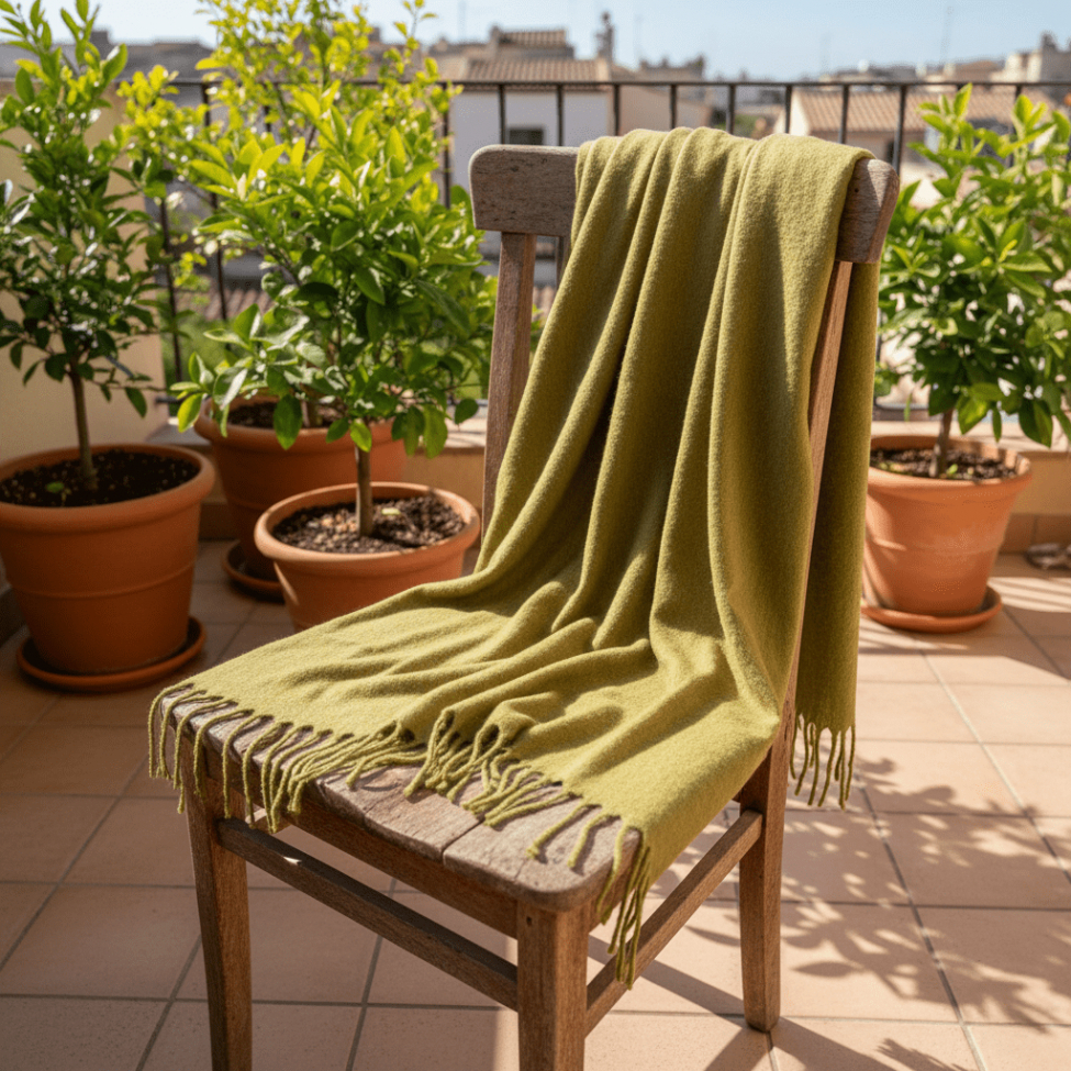 Plaid 'Samantha' 130x170cm - Verde oliva