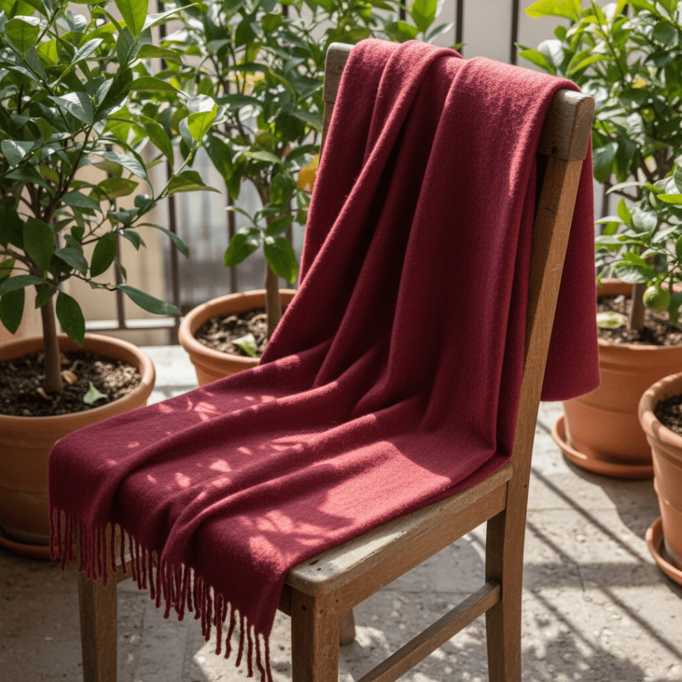 Plaid 'Samantha' 130x170cm - Rosso scuro