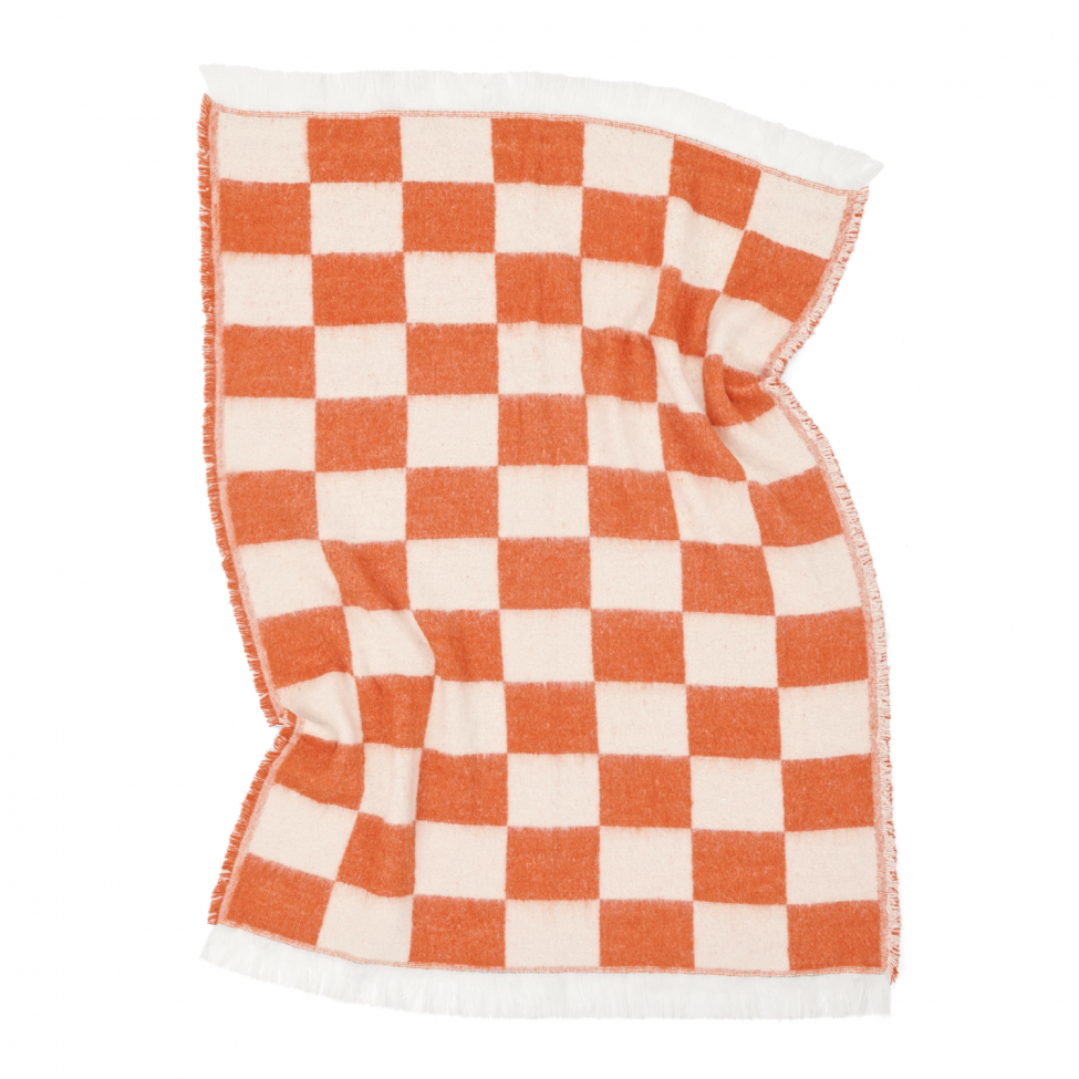 Plaid 'Audrey Check' 130x170cm - Rosa/bianco