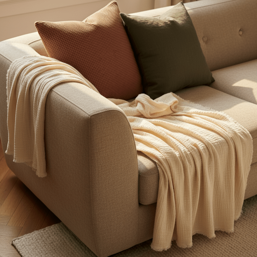 Coperta in mussola 'Dorena' 130x170cm - Bianco