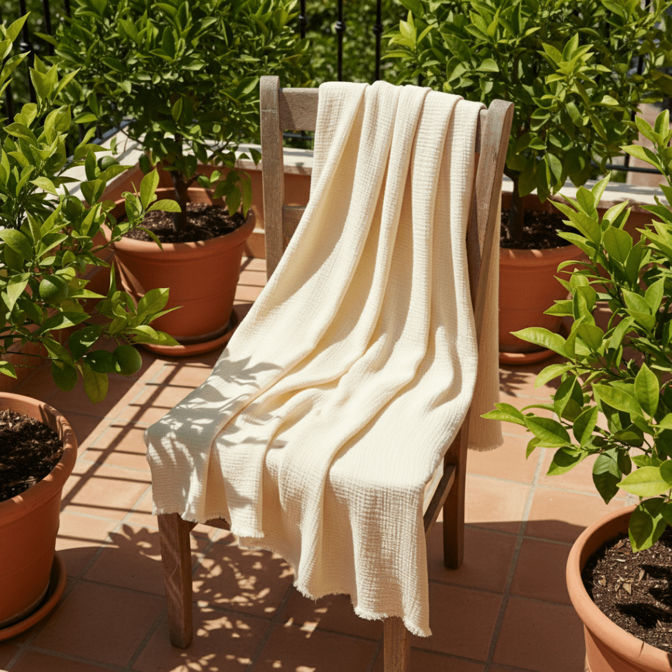 Coperta in mussola 'Dorena' 130x170cm - Bianco