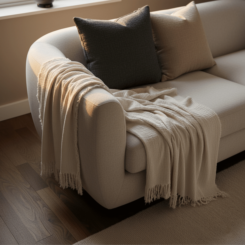 Coperta in mussola 'Dorena' 130x170cm - Grigio