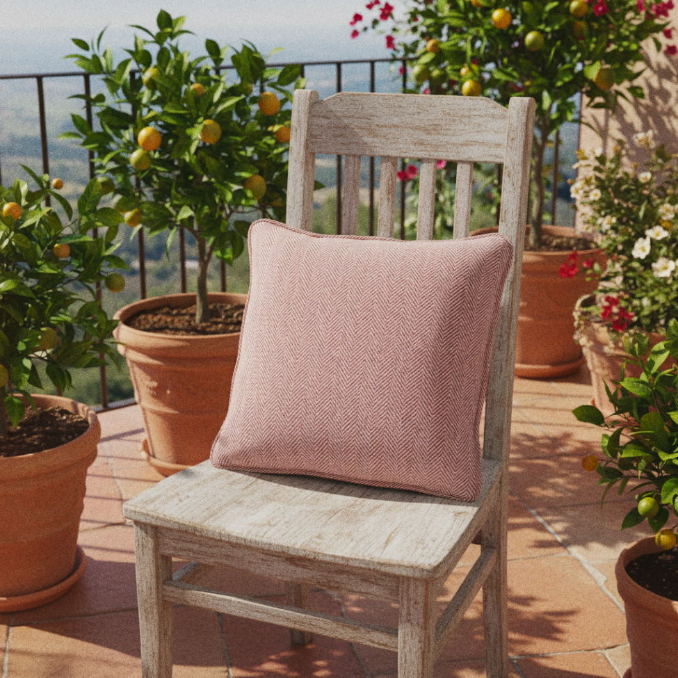 Fodera per cuscino 'Denisa Fishbone' 45x45cm - Rosso/bianco