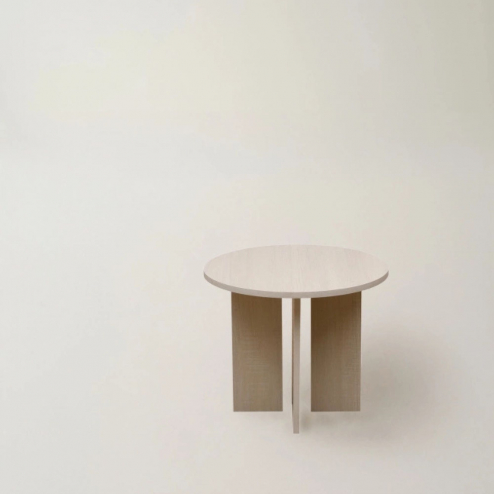 Tavolino 'Créme' Rotondo 55 cm - Bianco pigmentato