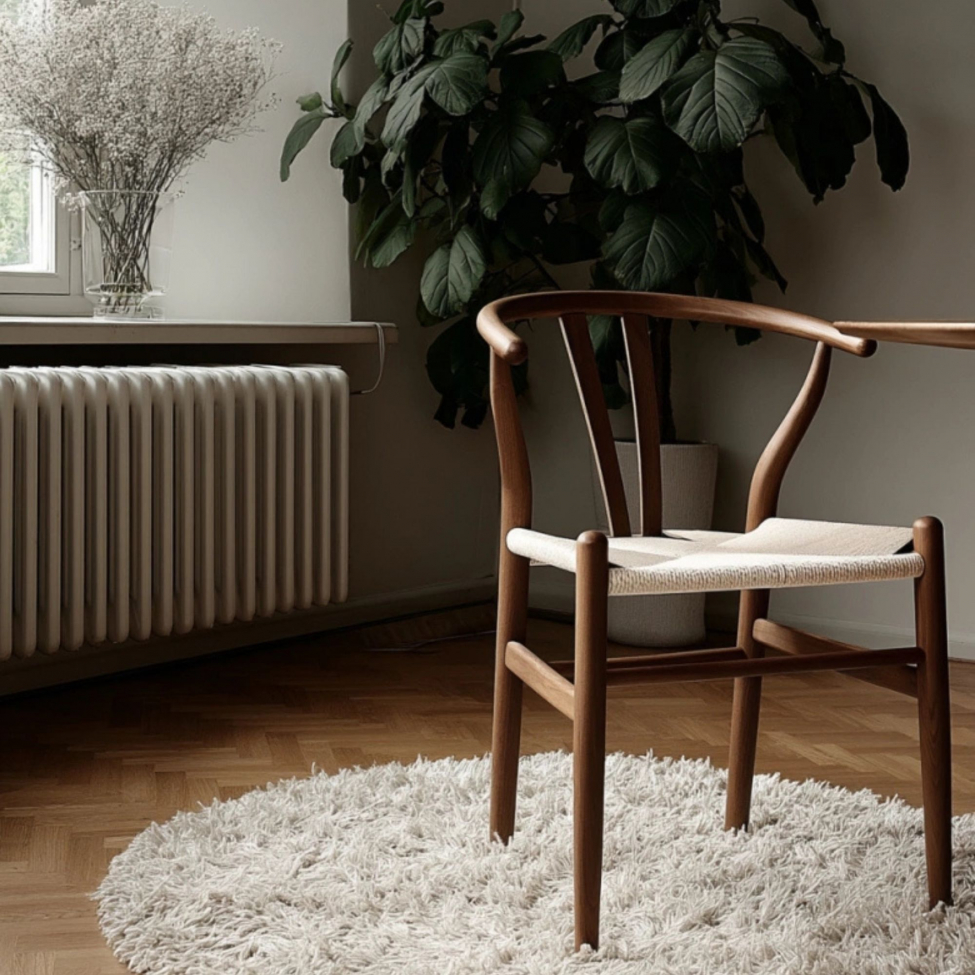 Sedia 'Alta' - Noce/Beige