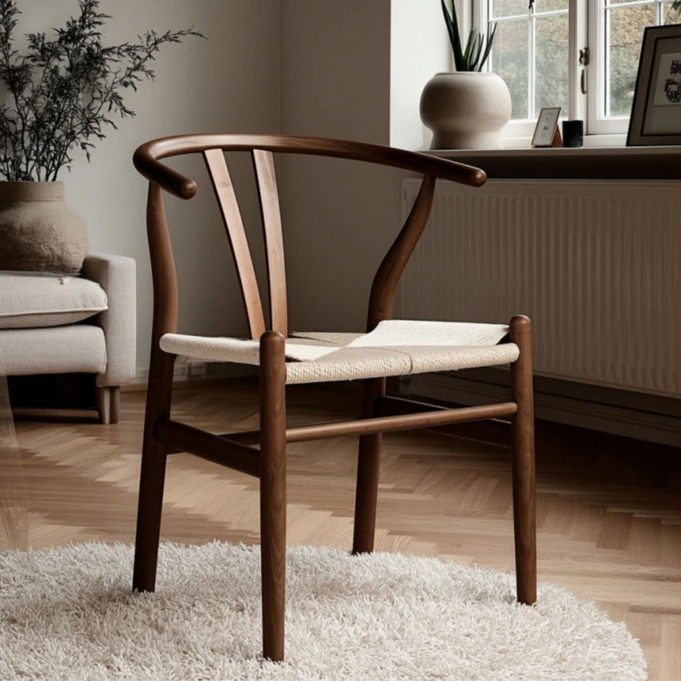 Sedia 'Alta' - Noce/Beige