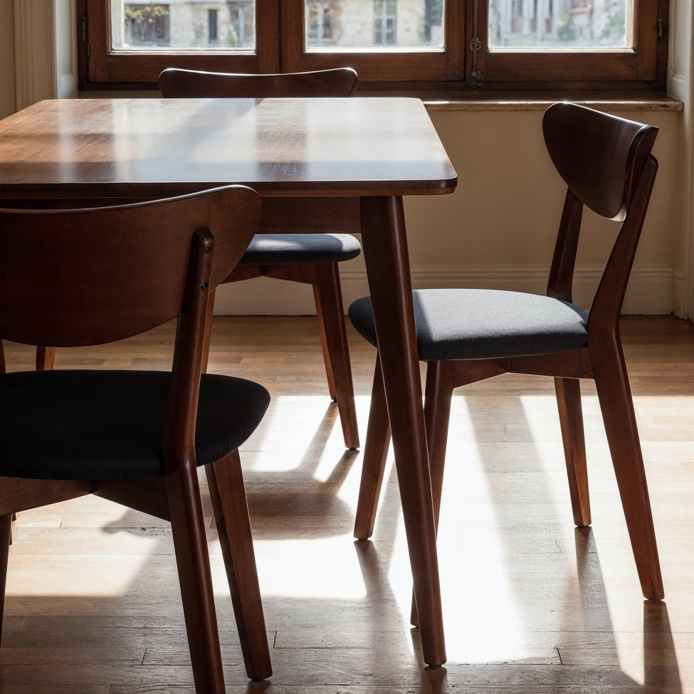 Sedia 'Sirdal' - Noce/Grigio scuro