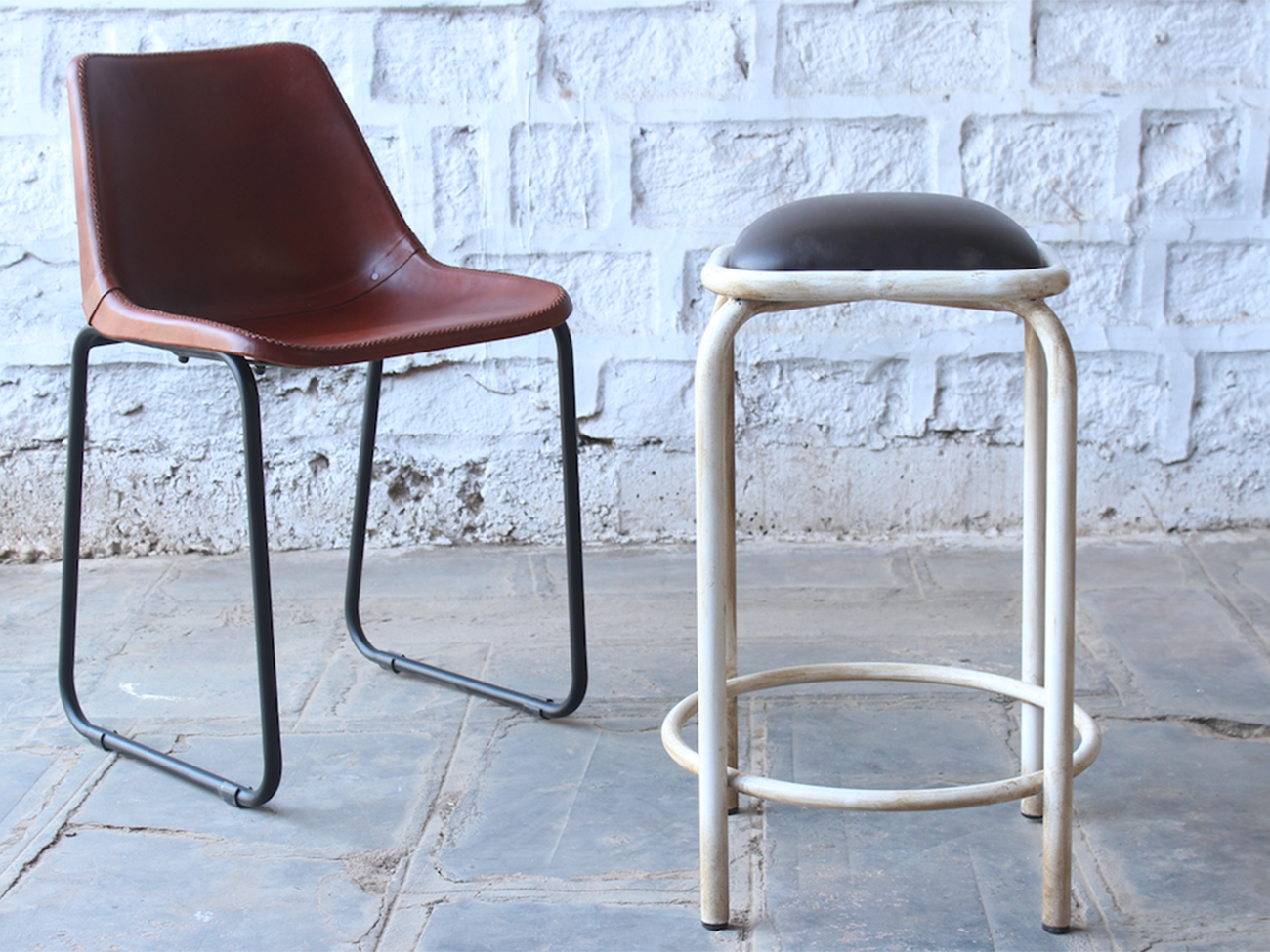 Palletto industriale Vintage - Marrone/Bianco