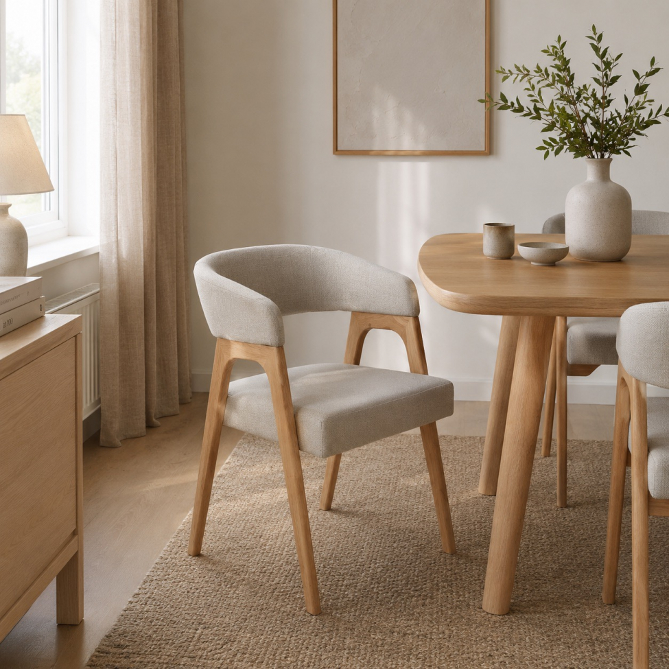 Sedia 'Alba' - Naturale/Grigio