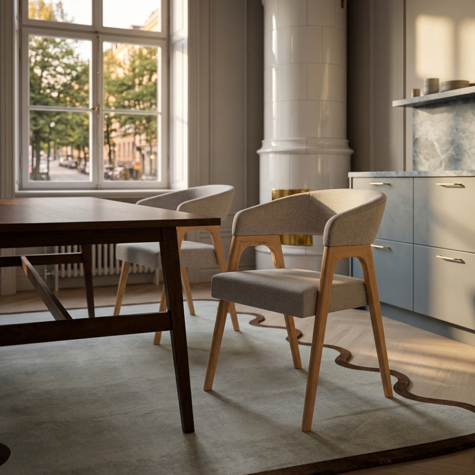 Sedia 'Alba' - Naturale/Grigio