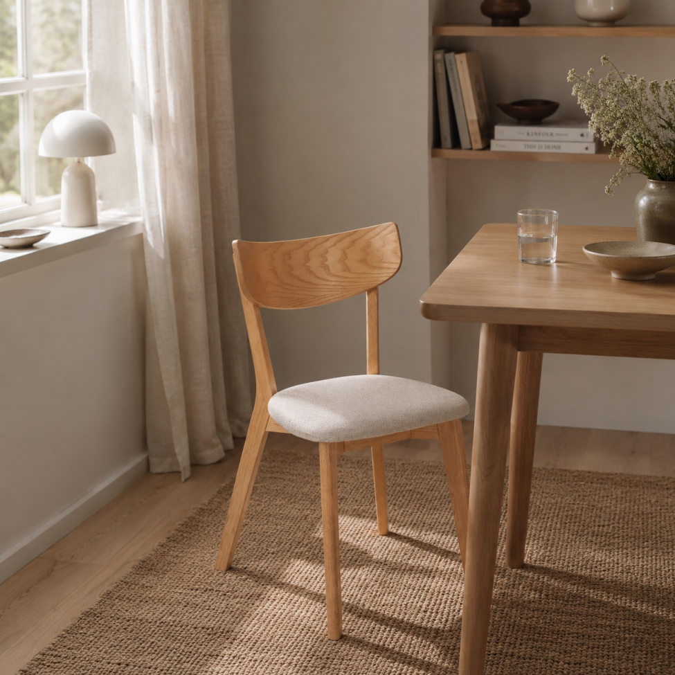 Sedia 'Saba'- Quercia/Beige